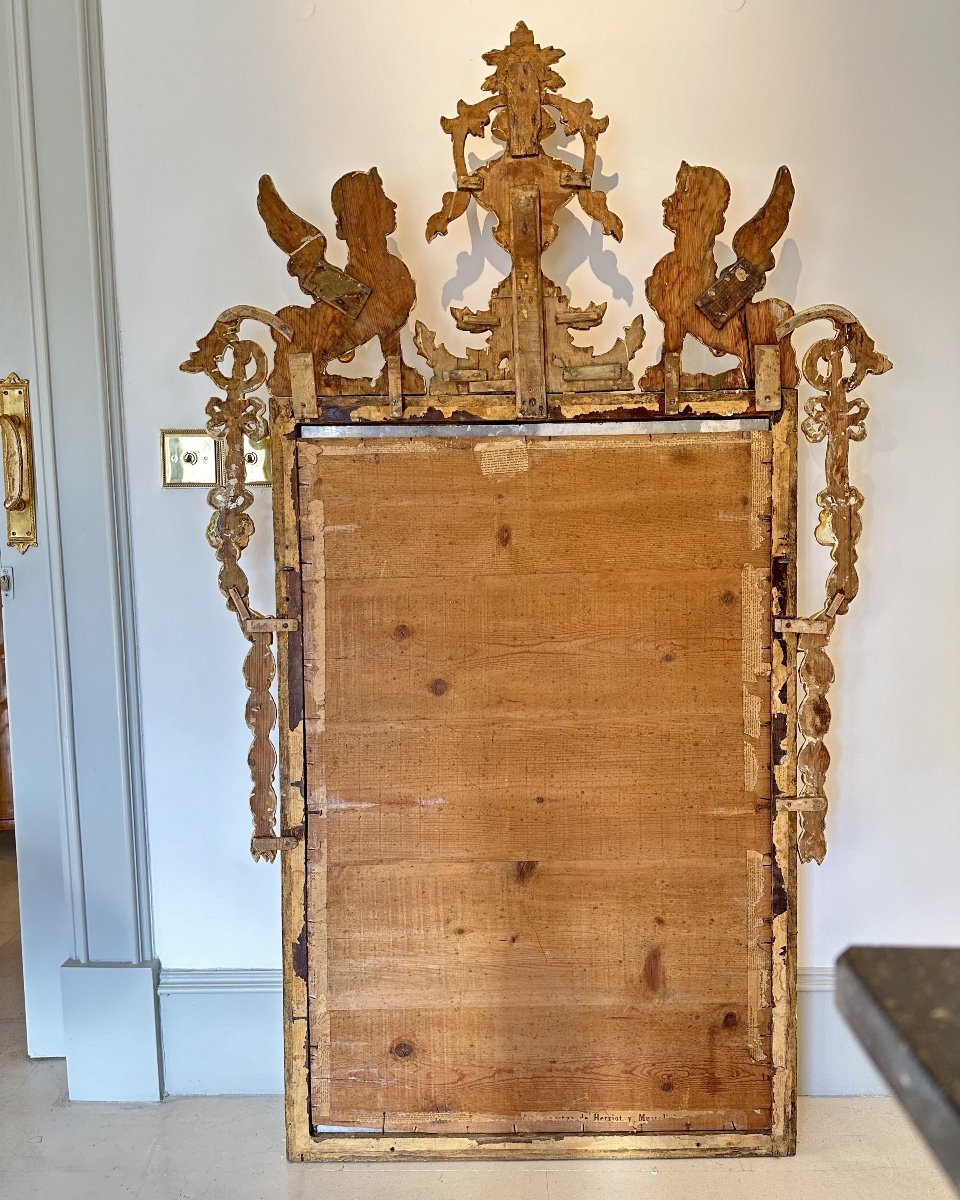 Large Pair Of Spanish Neoclassical Carlos IV Mirrors.-photo-1