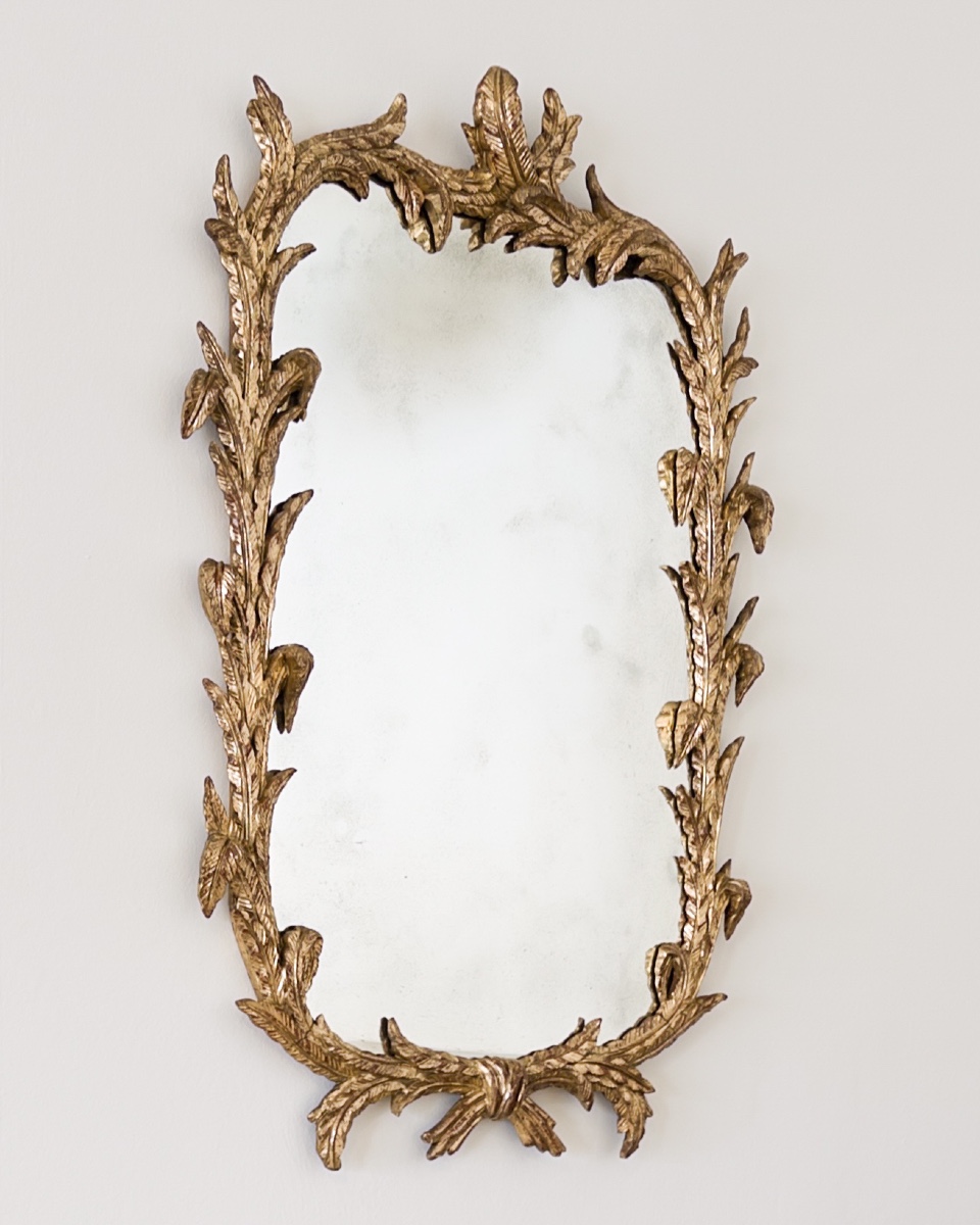 1930s Silver-plated Wooden Mirror-photo-2