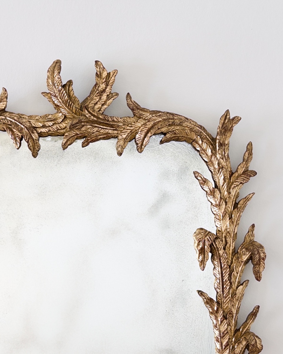 1930s Silver-plated Wooden Mirror-photo-4