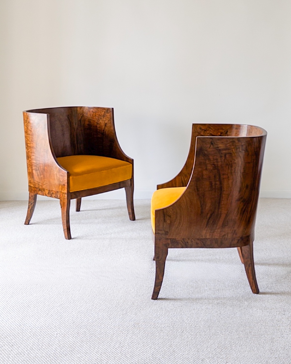 Pair Of Art Deco Neoclassical Armchairs