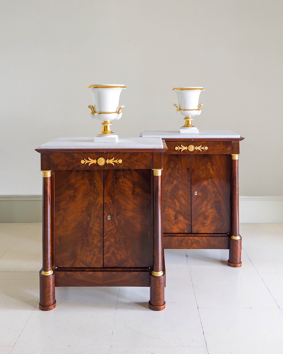 Pair Of Empire Mahogany Side Cabinets
