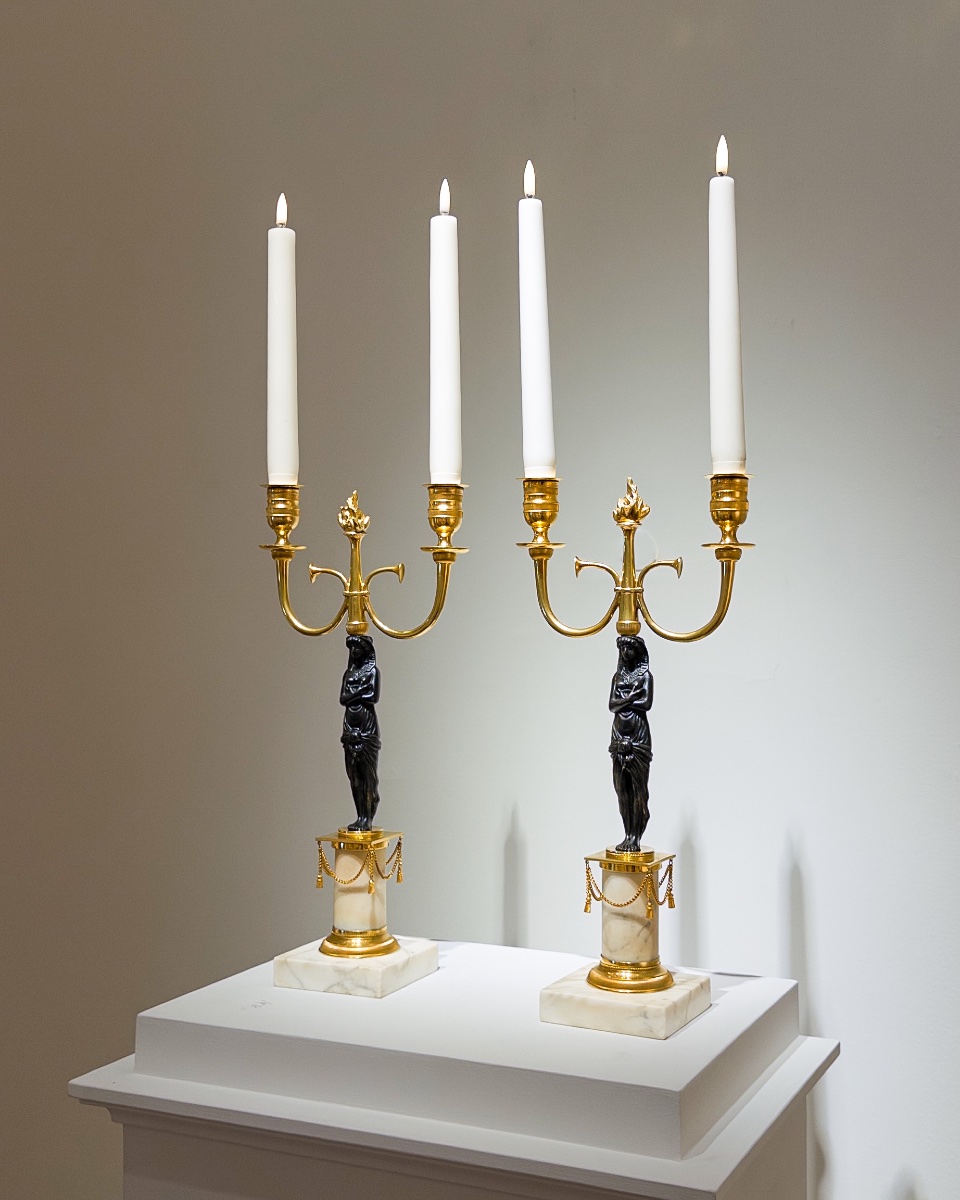 Paire de candélabres de style Gustavien.-photo-3