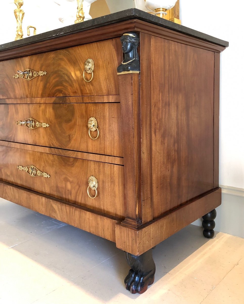 Commode En Acajou D’époque Consulat-photo-2