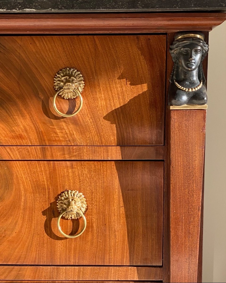 Commode En Acajou D’époque Consulat-photo-3
