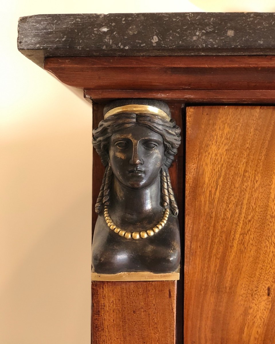 Commode En Acajou D’époque Consulat-photo-4