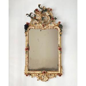 Richly Carved German Rococo Mirror.