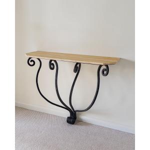Art Deco Wrought Iron Console Table