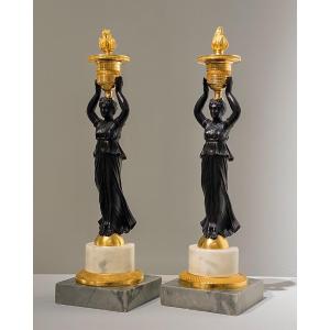 Bougeoirs italiens de style Empire