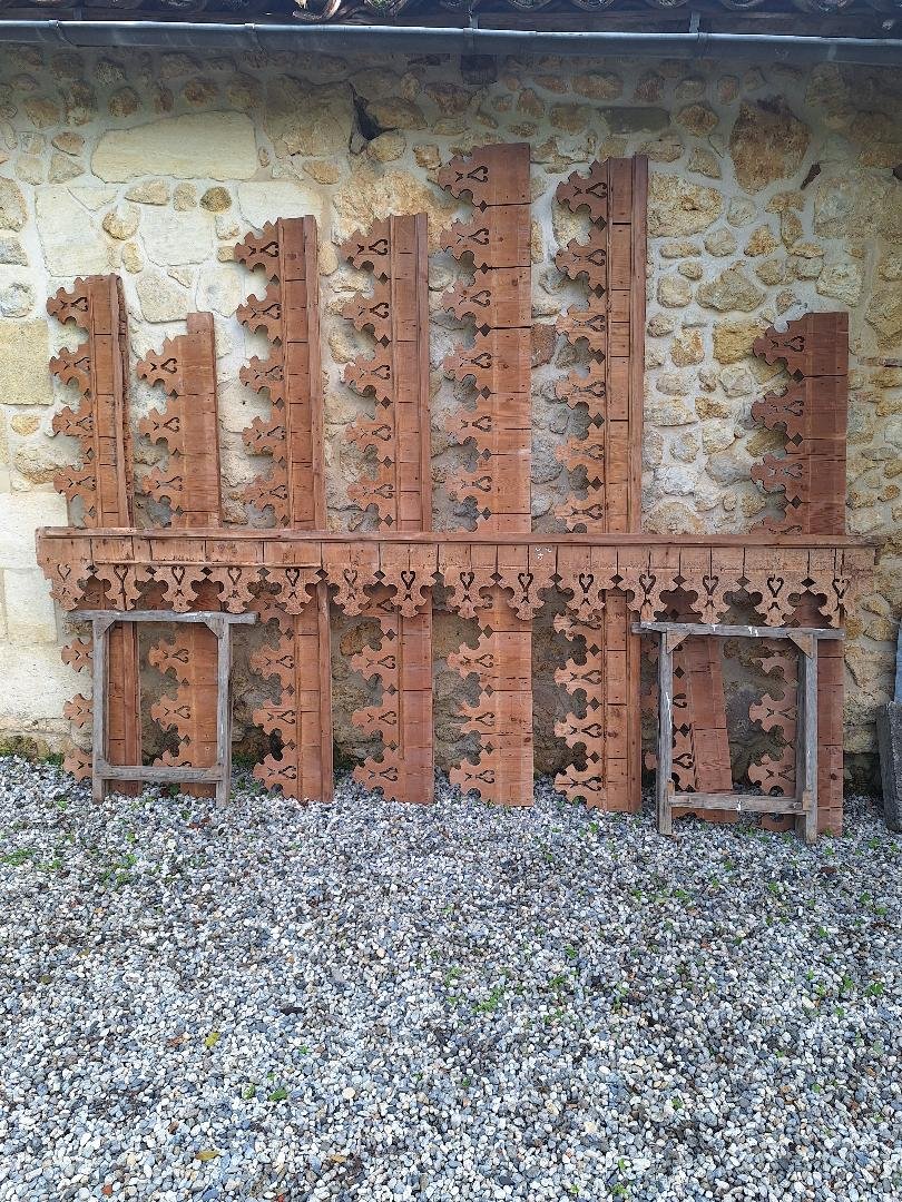 Antique Valance 19 Meters XIXth Frieze Extended Roof Facade Decoration Architecture Woodwork-photo-2