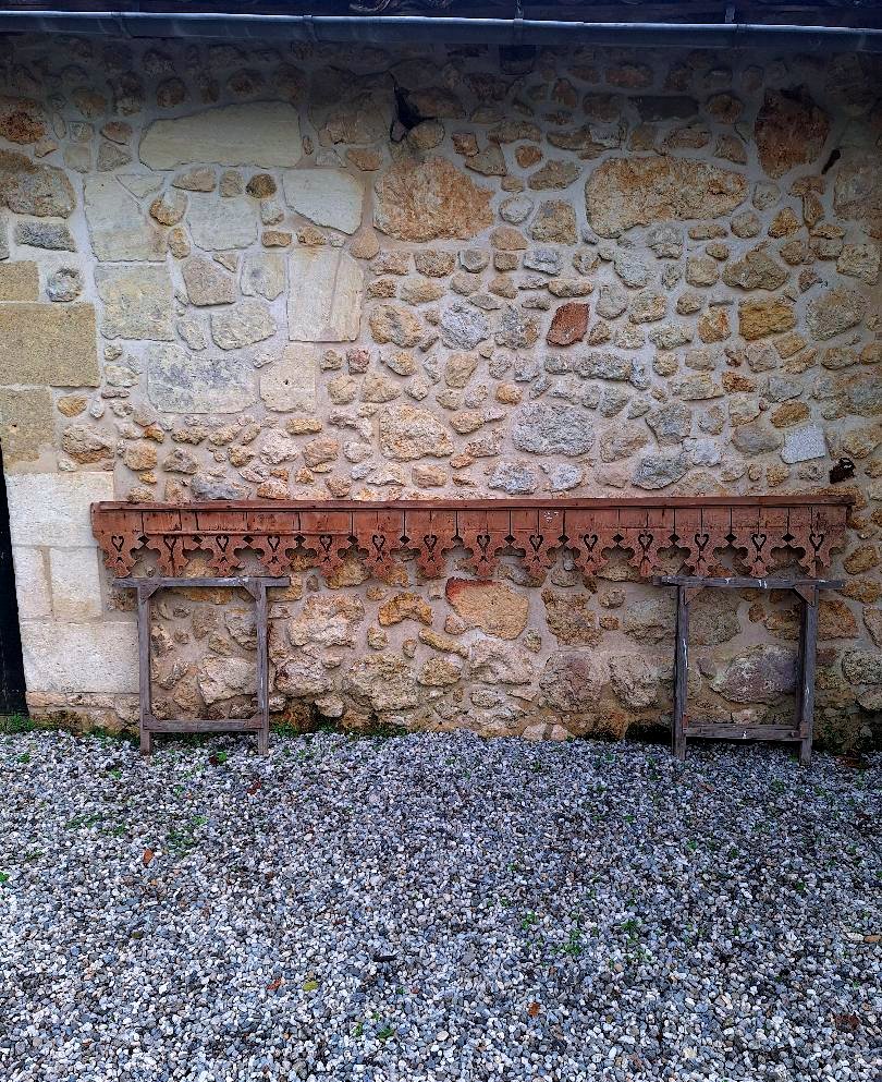 Antique Valance 19 Meters XIXth Frieze Extended Roof Facade Decoration Architecture Woodwork-photo-3