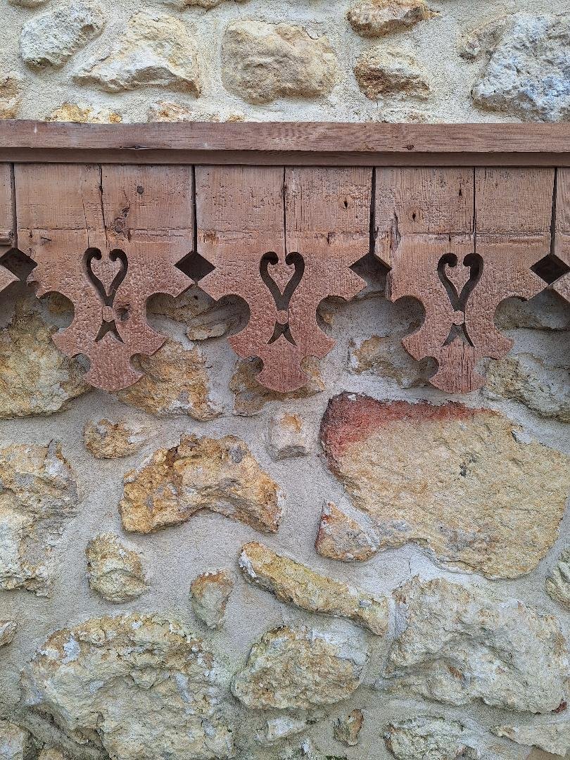 Antique Valance 19 Meters XIXth Frieze Extended Roof Facade Decoration Architecture Woodwork-photo-4