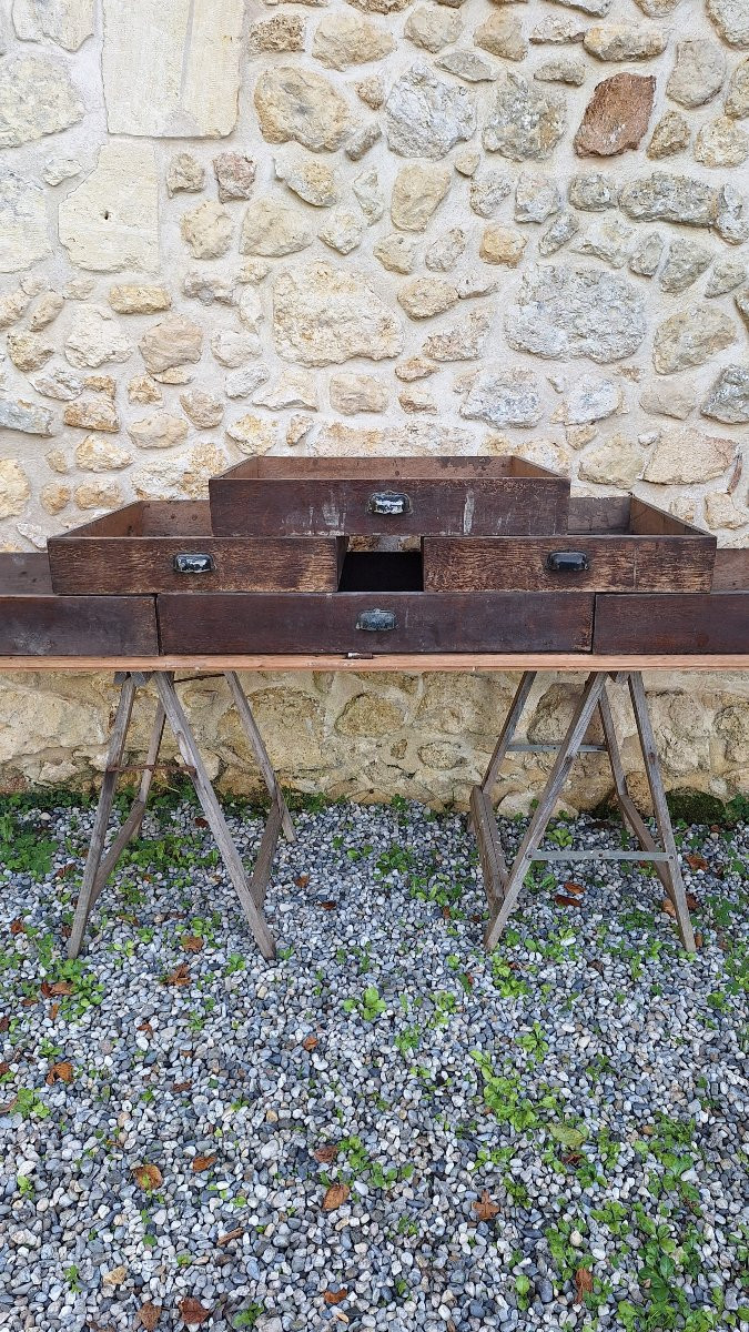 Lot Of Antique Drawers, Trade Furniture, Counter, Herbalist Shop, Haberdashery, Draper's Office, Notary's Office, Decor -photo-2