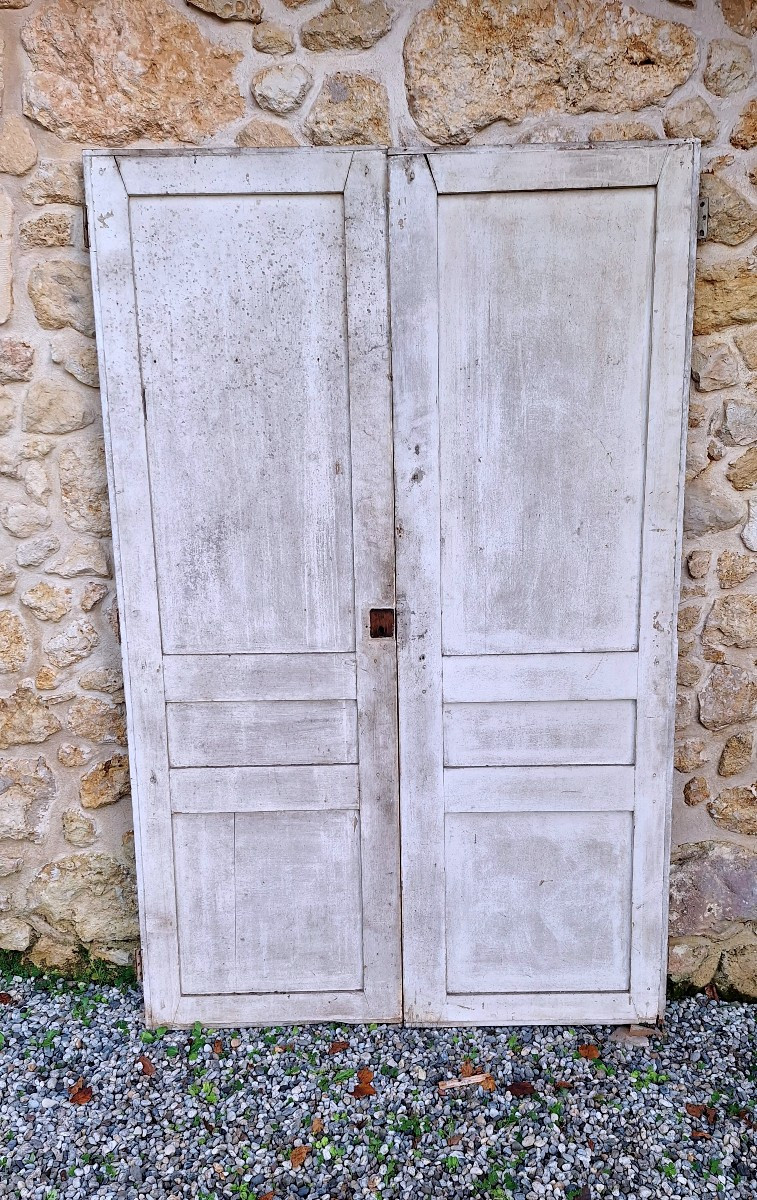 Pair Of Three-panel Doors, 204x130 Cm, For Closet, Dressing Room, Wardrobe, Headboards, Decorative Woodwork-photo-2