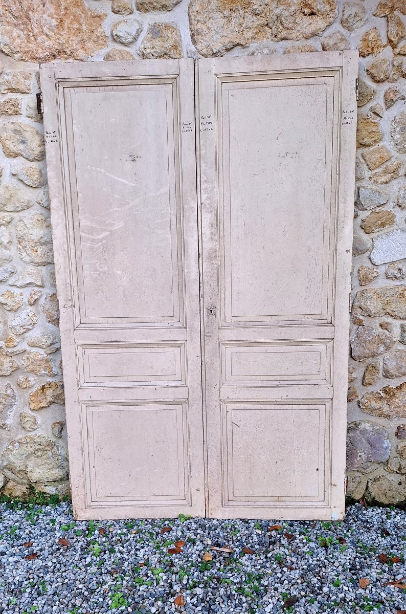 Pair Of Three-panel Doors, 204x130 Cm, For Closet, Dressing Room, Wardrobe, Headboards, Decorative Woodwork