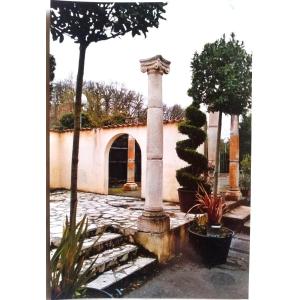 Paire De Colonnes Romanes / Corinthiennes 285 X 40 en Béton  (ajustable en Hauteur) 