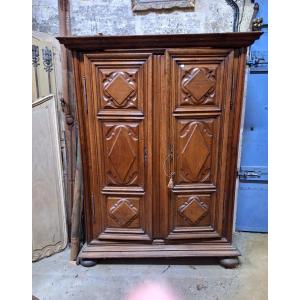 Small Louis XIII Cherrywood Armoire, 2 Metres High