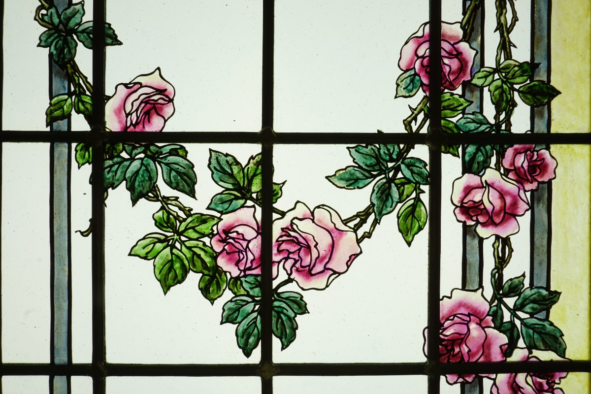 Vitrail - Vitraux - Guirlande de Roses-photo-4