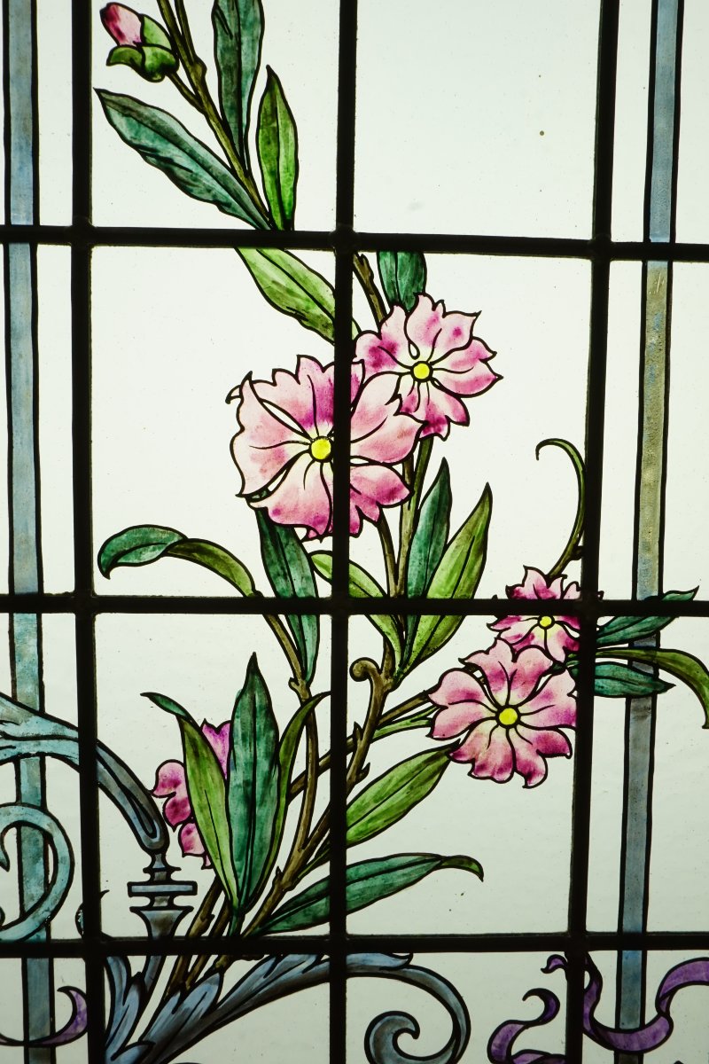 Vitrail - Vitraux - Guirlande de Roses-photo-3