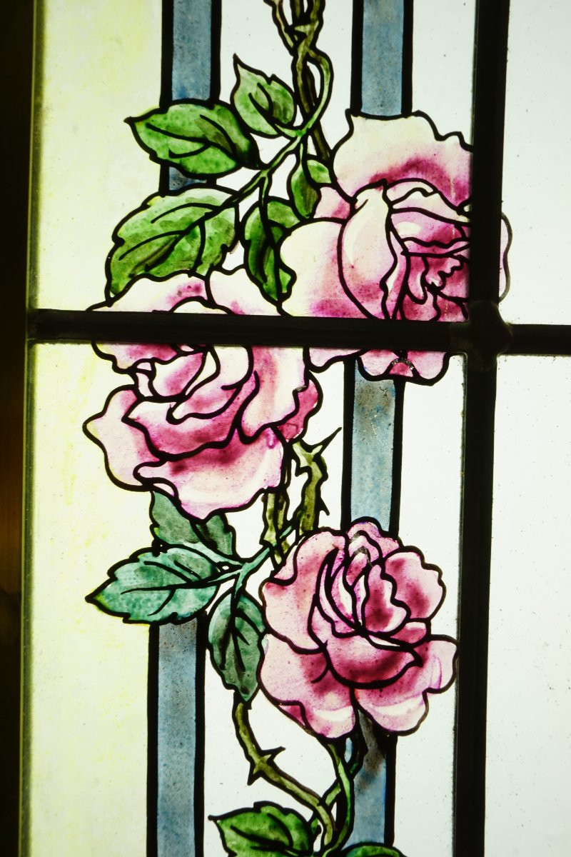 Vitrail - Vitraux - Guirlande de Roses-photo-4
