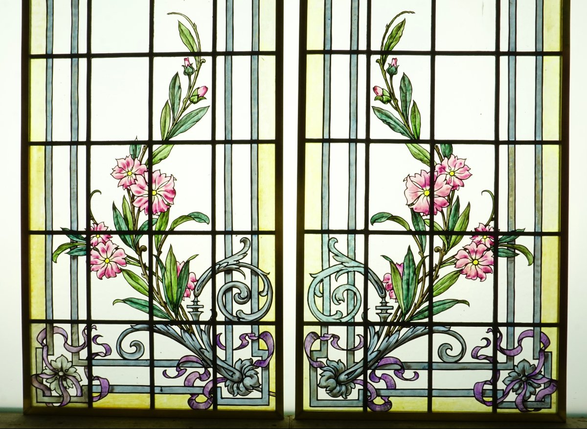 Vitrail - Vitraux - Guirlande de Roses-photo-7