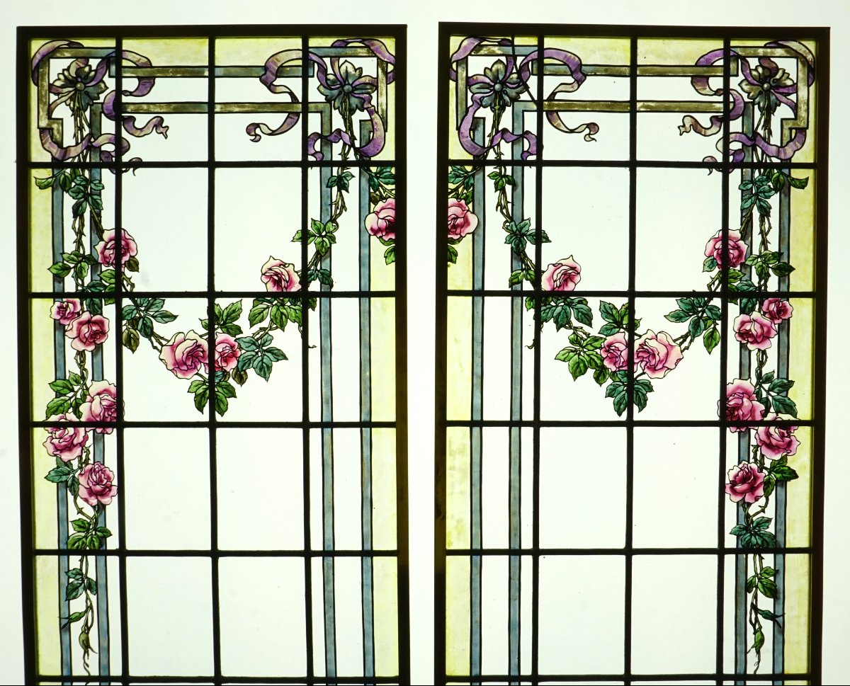 Vitrail - Vitraux - Guirlande de Roses-photo-8