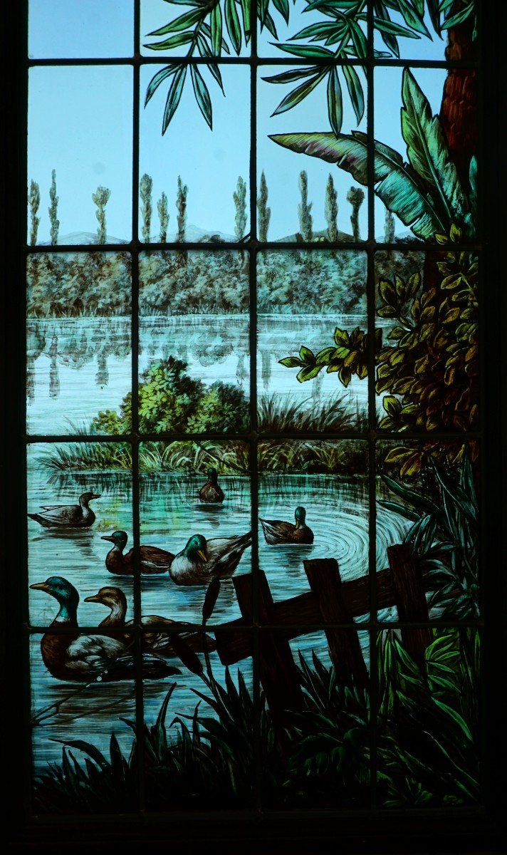Stained Glass - Stained Glass - Ducks Under A Palm Tree-photo-2