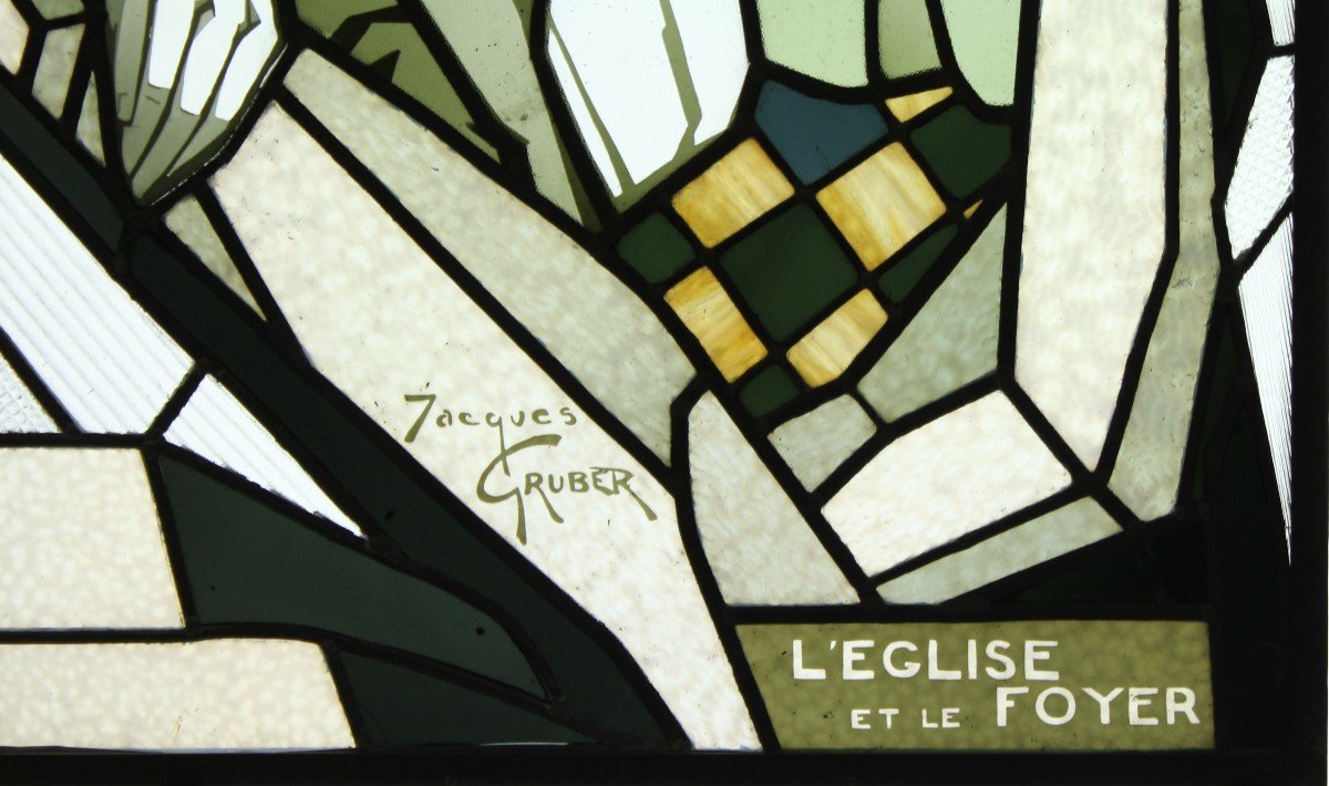 Vitrail - Vitraux - Jacques Gruber - l'Egilse Et Le Foyer-photo-3
