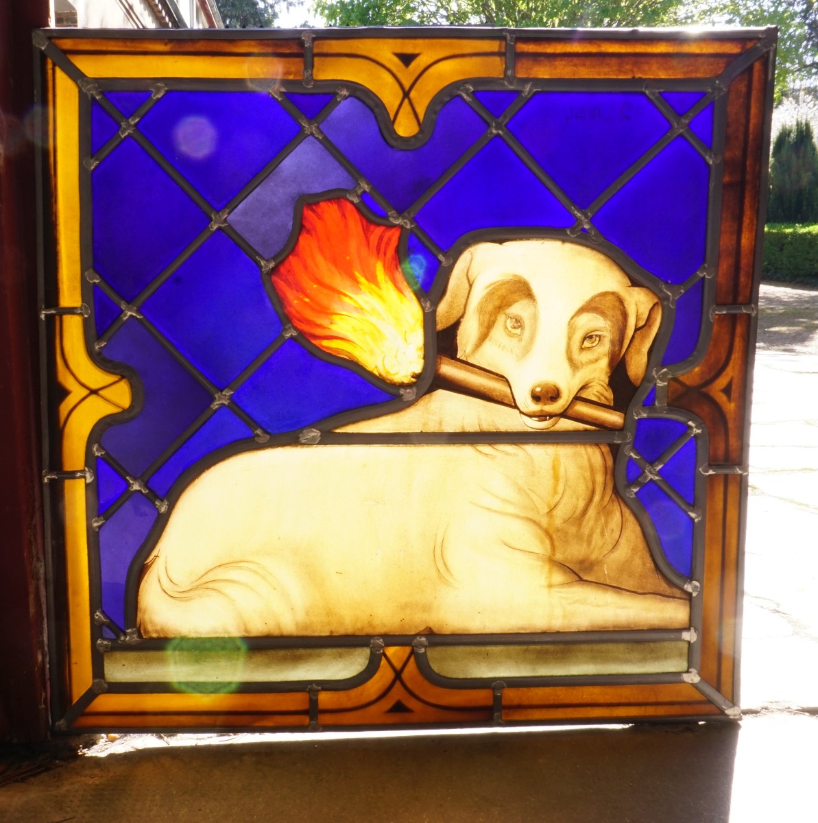 Stained Glass - Stained Glass - Dog Holding A Torch-photo-4