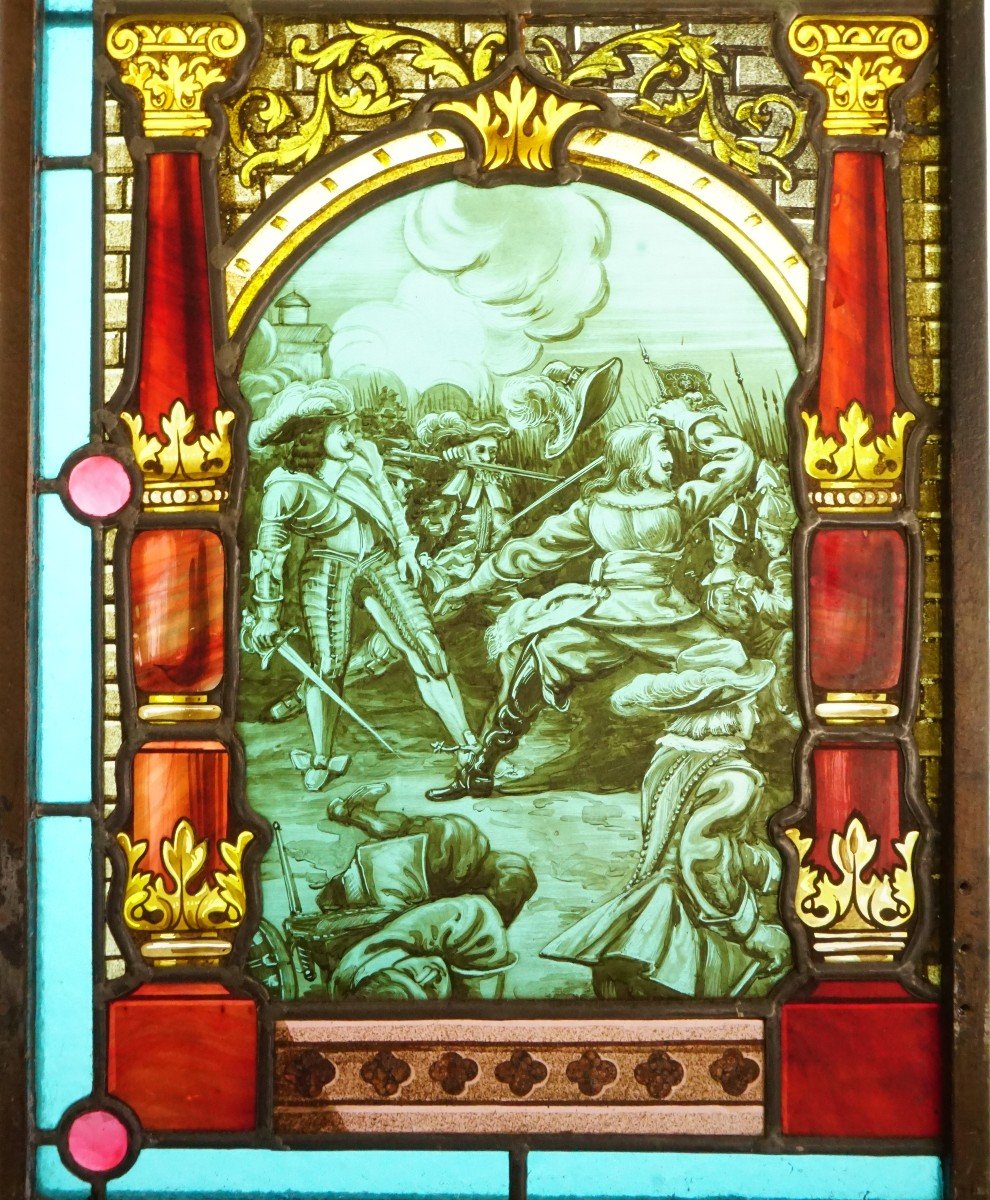 Vitrail - Vitraux - Couple dans l'esprit du 17ème siècle-photo-4