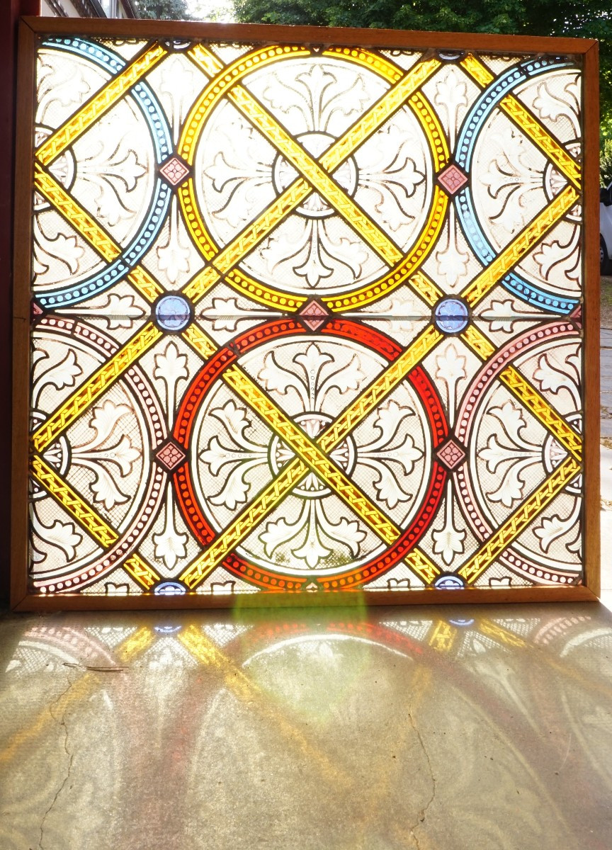 Stained Glass - Stained Glass Windows - Decoration On Foliage Background-photo-2