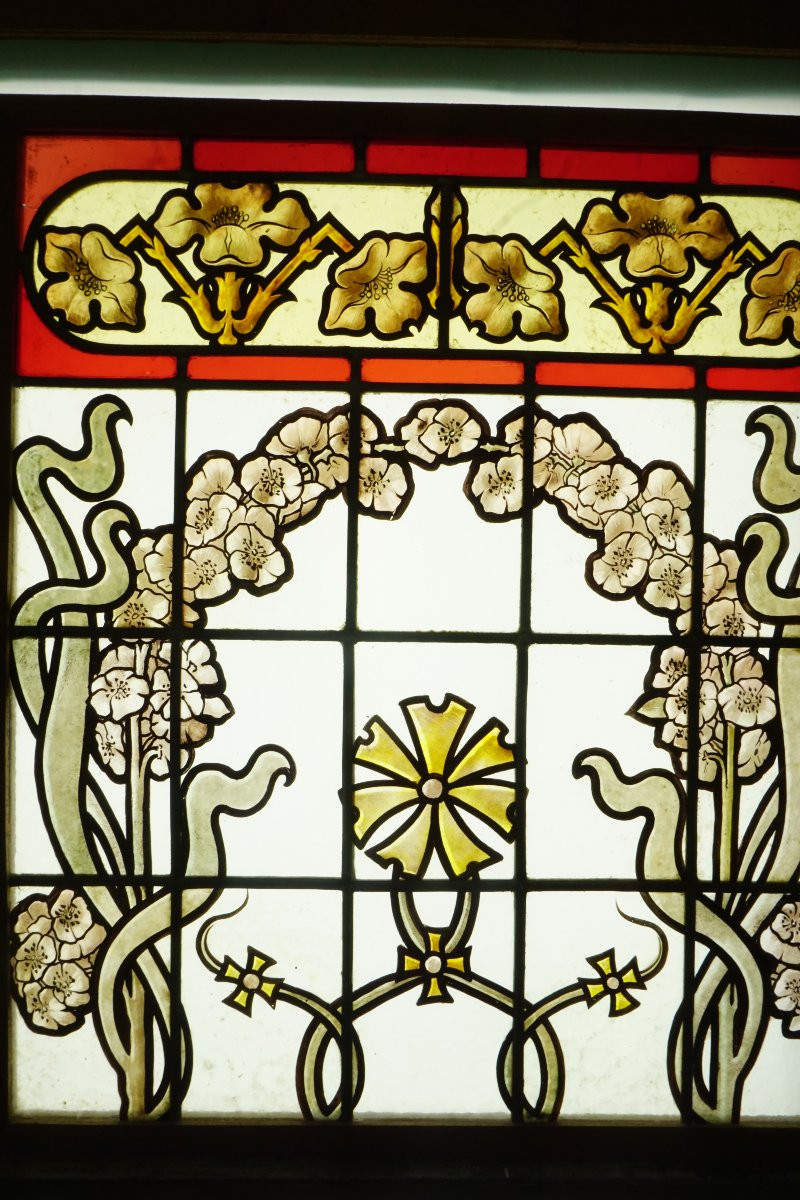 Vitrail - Vitraux - Corbeilles De Fruits Et Volutes Fleuries-photo-5