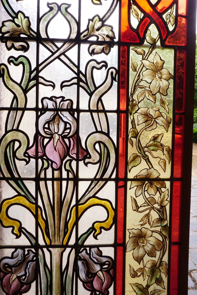 Vitrail - Vitraux - Corbeilles De Fruits Et Volutes Fleuries-photo-8