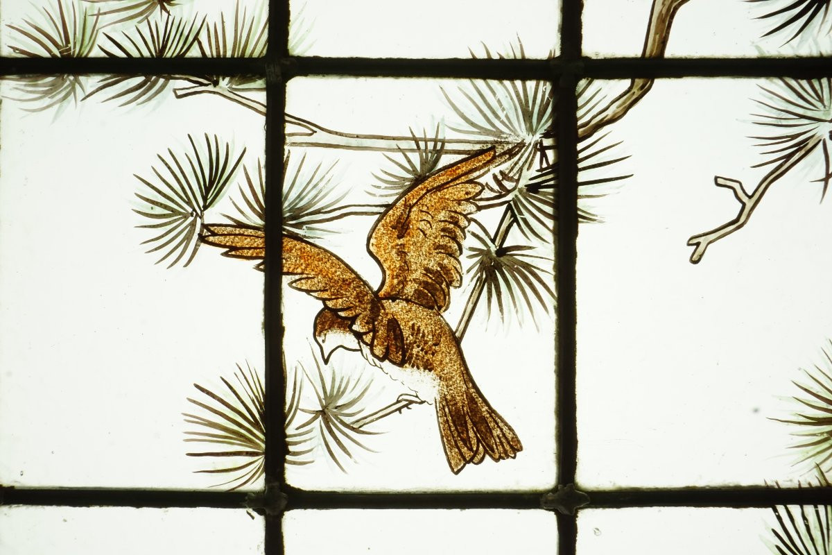 Stained Glass - Stained Glass Windows - Herons At Sunrise-photo-3