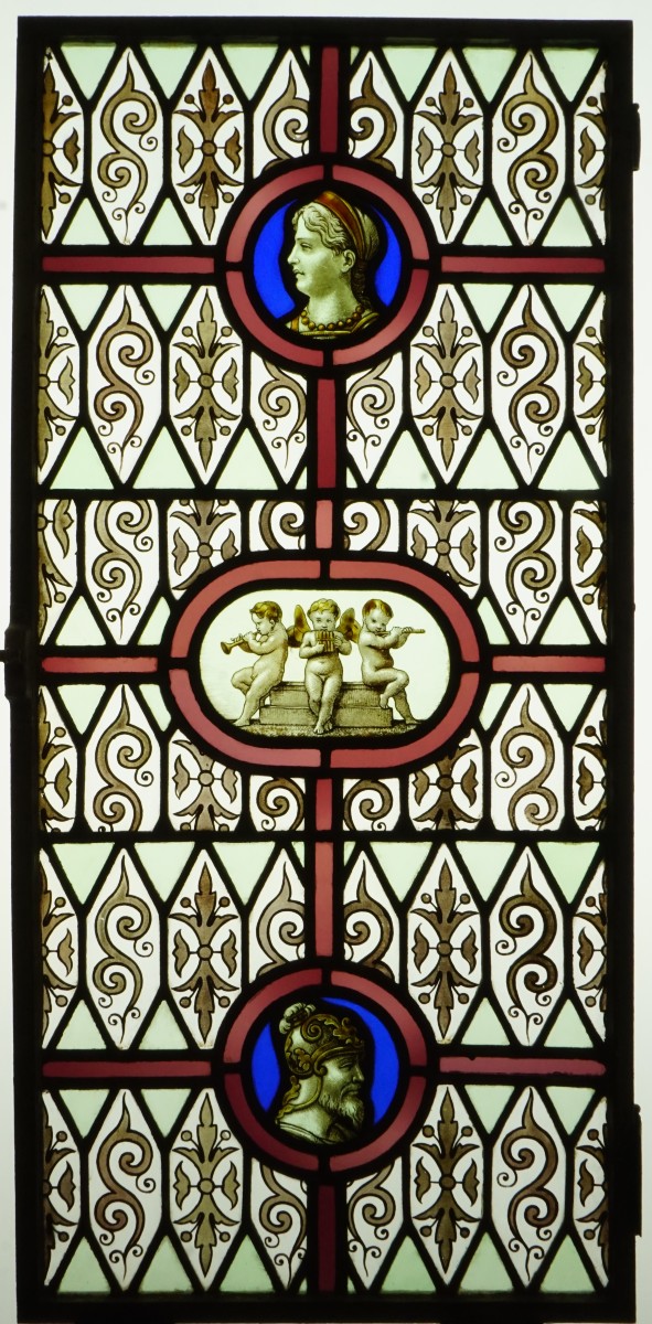 Vitrail - Vitraux - Anges musiciens et couple