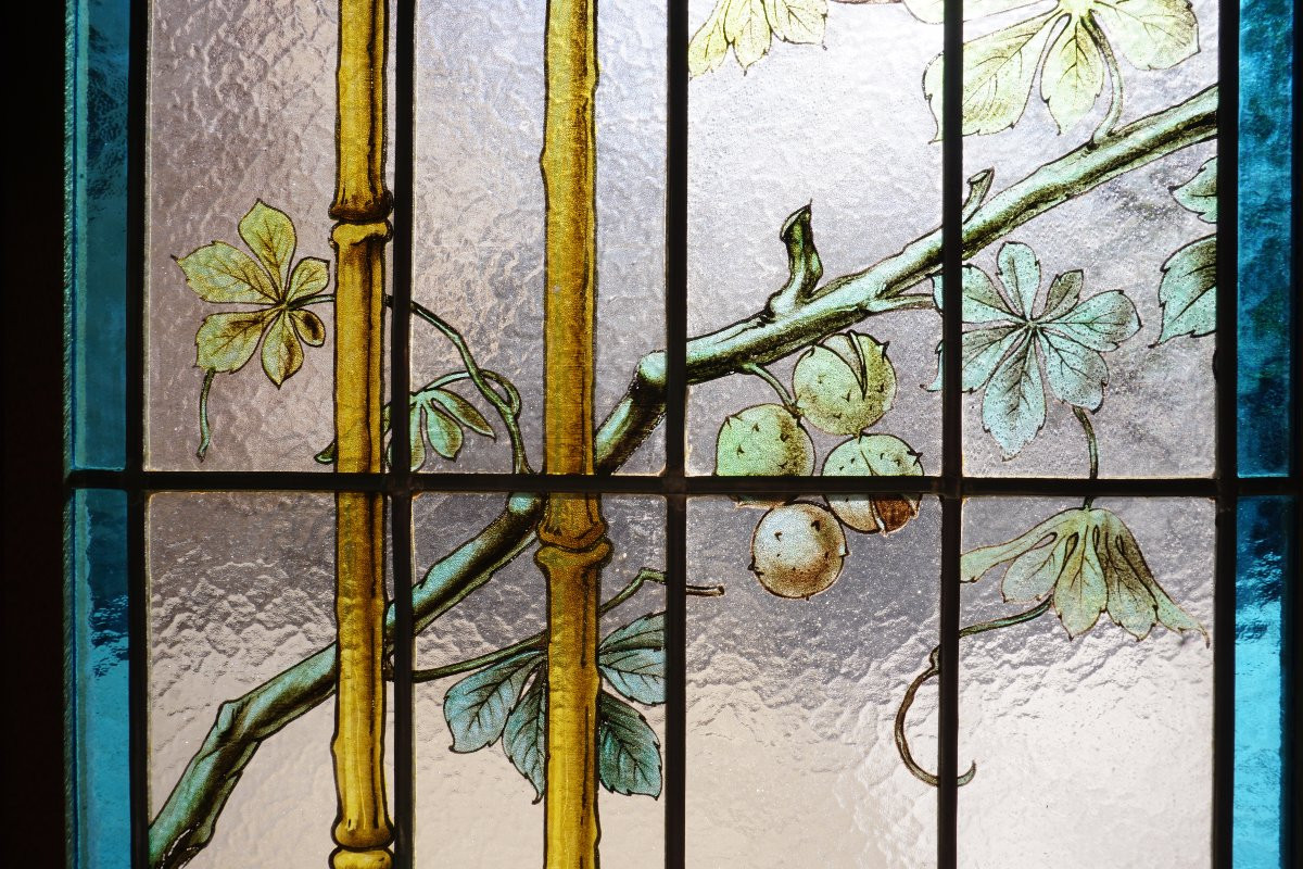 Vitrail - vitraux - bambous, roseaux et marronnier-photo-3
