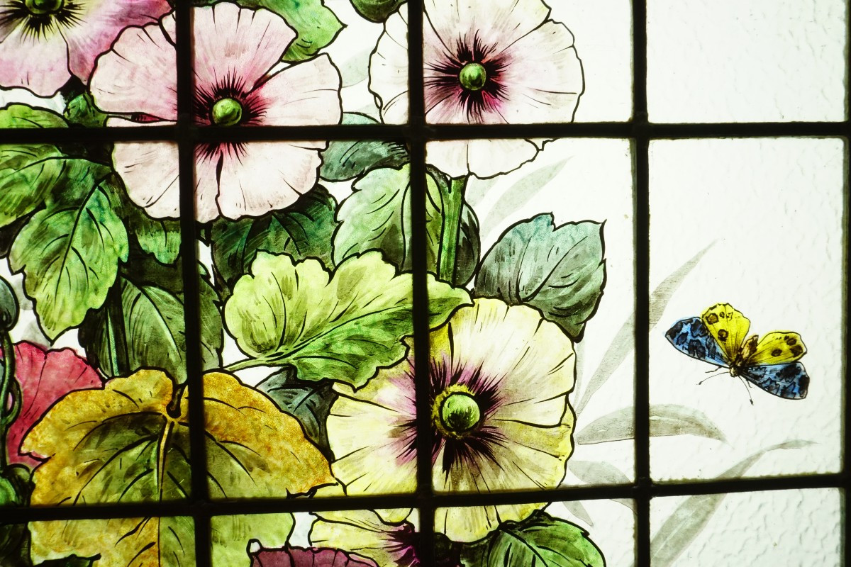 Stained Glass - Stained Glass Windows - Hollyhocks Of Chauffrey-photo-4
