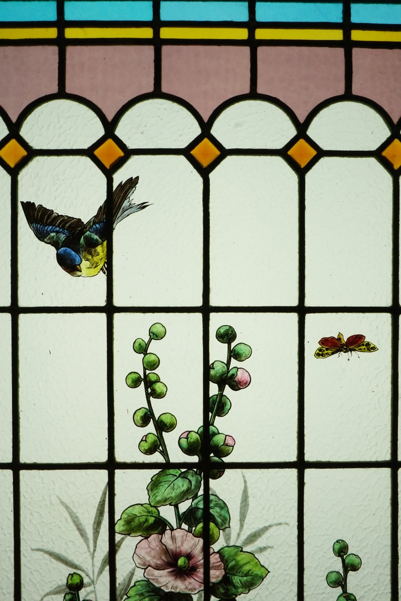Stained Glass - Stained Glass Windows - Hollyhocks Of Chauffrey-photo-2