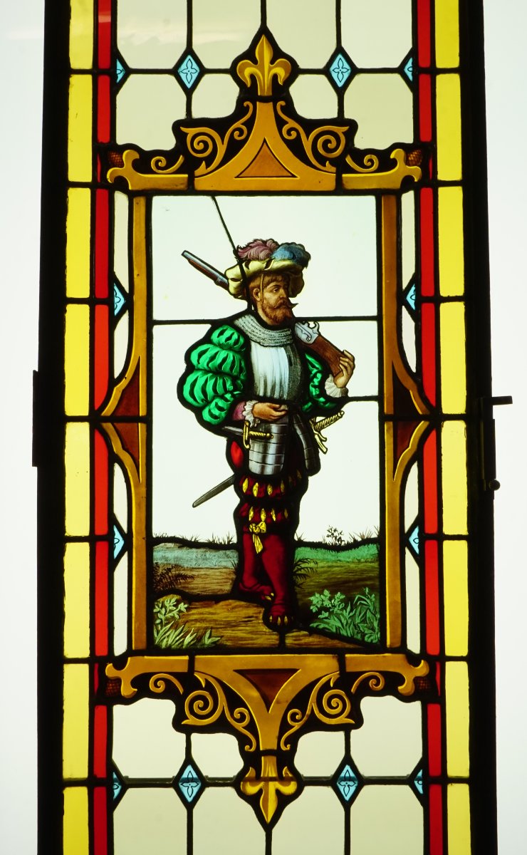 Stained Glass Window - Stained Glass Windows With Four Landsknechts-photo-3