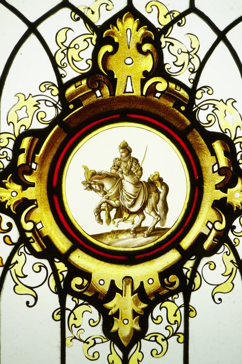 Vitrail - Vitraux - Médaillons aux cavalières-photo-3