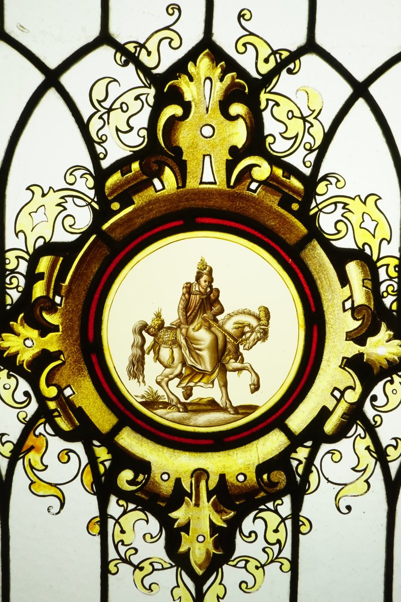 Vitrail - Vitraux - Médaillons aux cavalières-photo-4