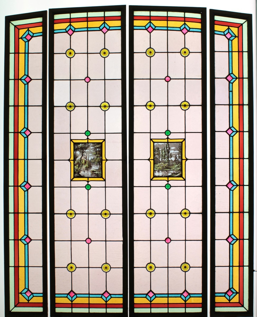 Vitrail - Vitraux - Vitrerie aux médaillons champêtres