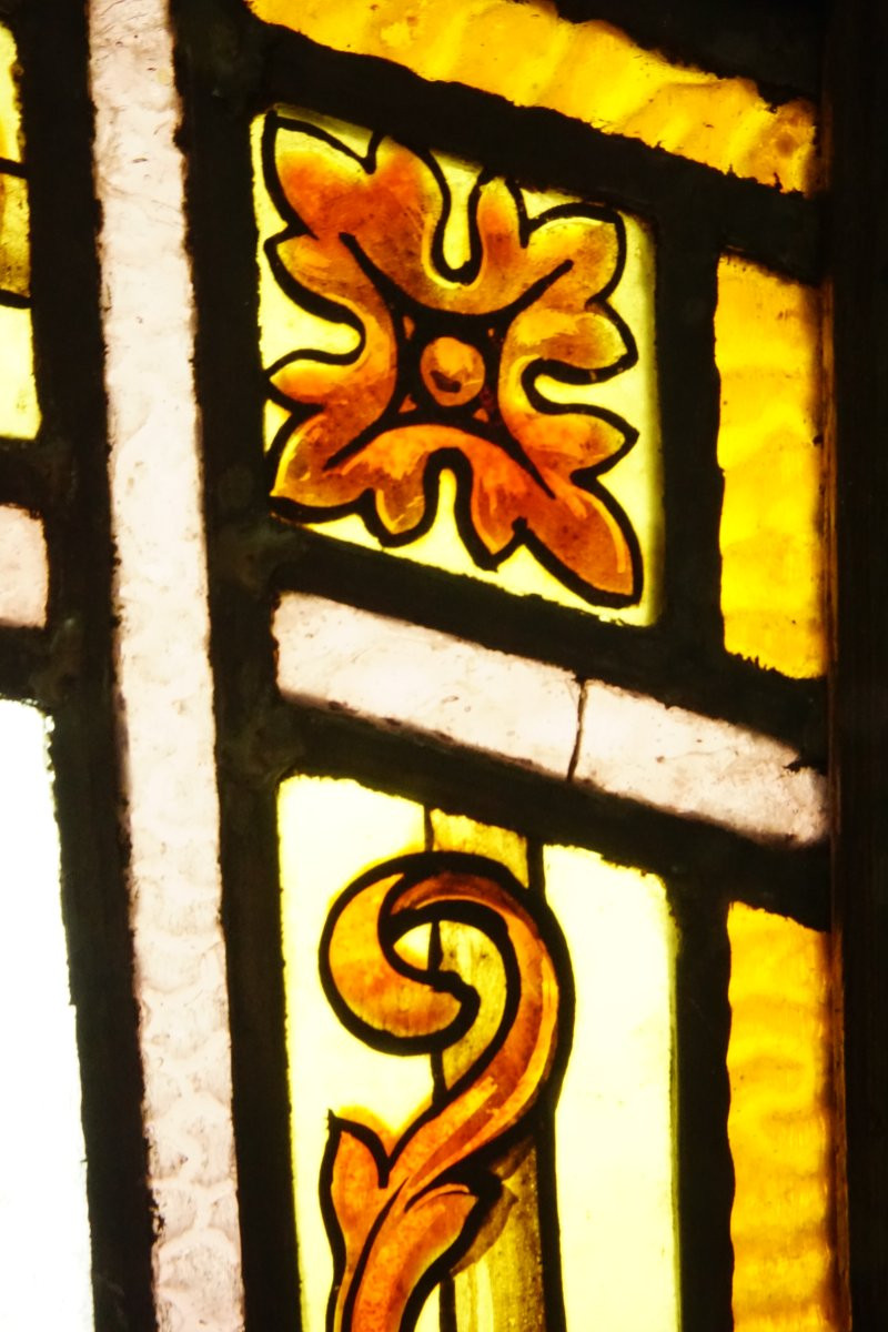 Vitrail - Stained Glass - Hollyhocks And Sunflowers-photo-1