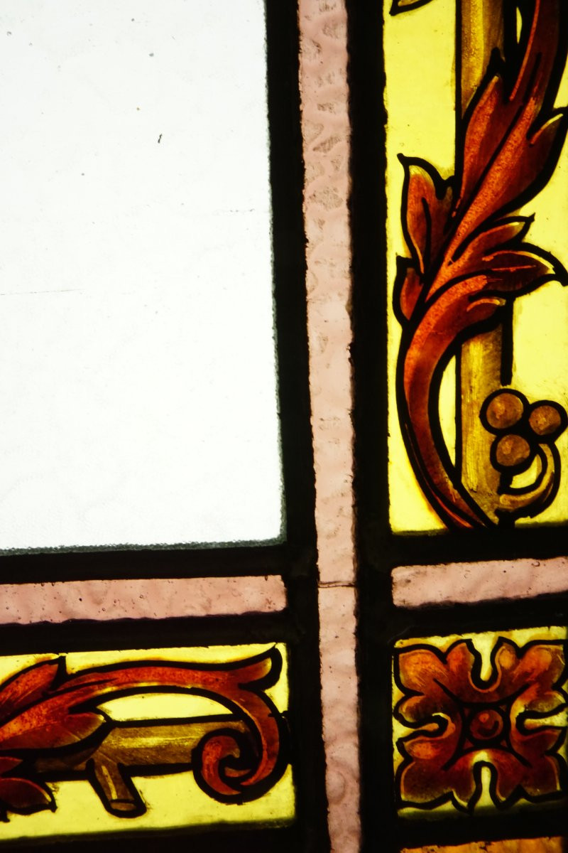 Vitrail - Stained Glass - Hollyhocks And Sunflowers-photo-2