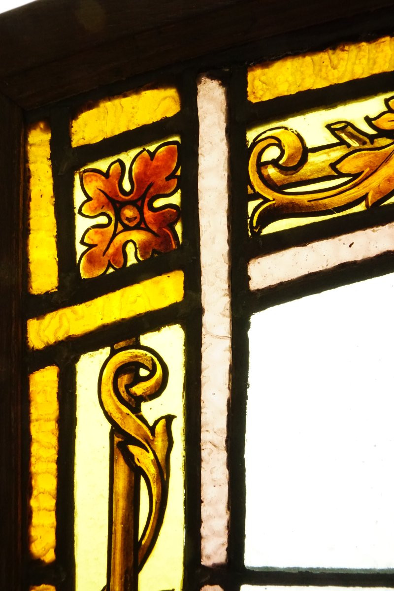 Vitrail - Stained Glass - Hollyhocks And Sunflowers-photo-3