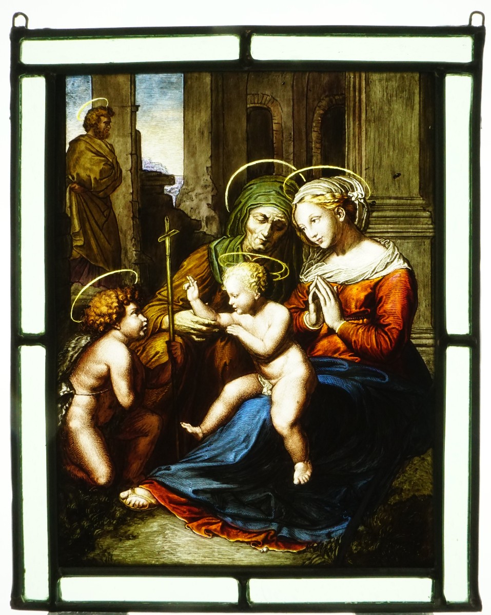 Madonna Of Divine Love Stained Glass Window