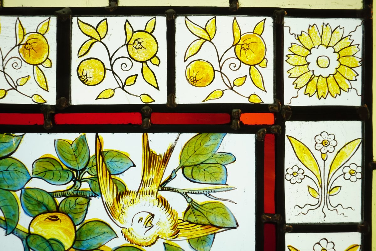 Vitraux - Vitrail aux carpes et pommier-photo-3