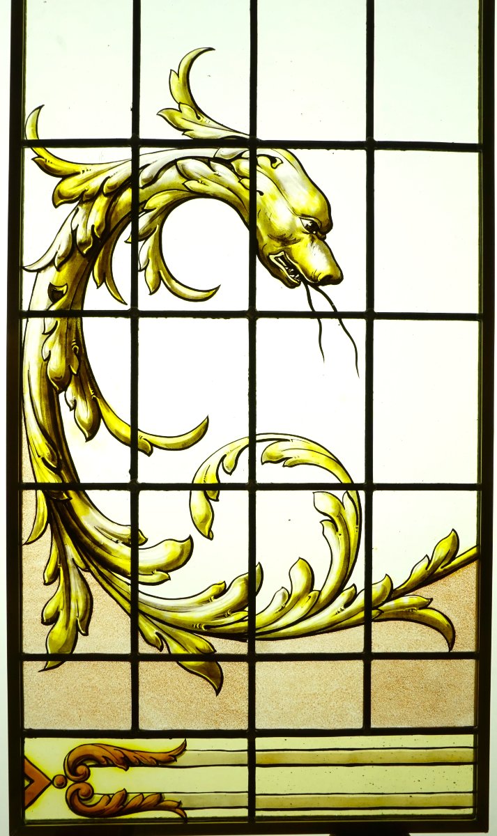 Vitrail - Vitraux aux décors de chimères néo-Renaissance-photo-2