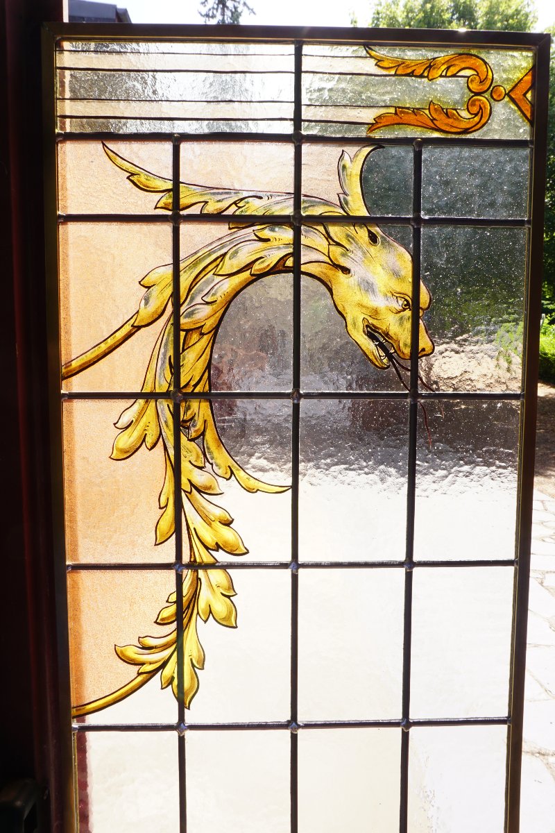 Vitrail - Vitraux aux décors de chimères néo-Renaissance-photo-6