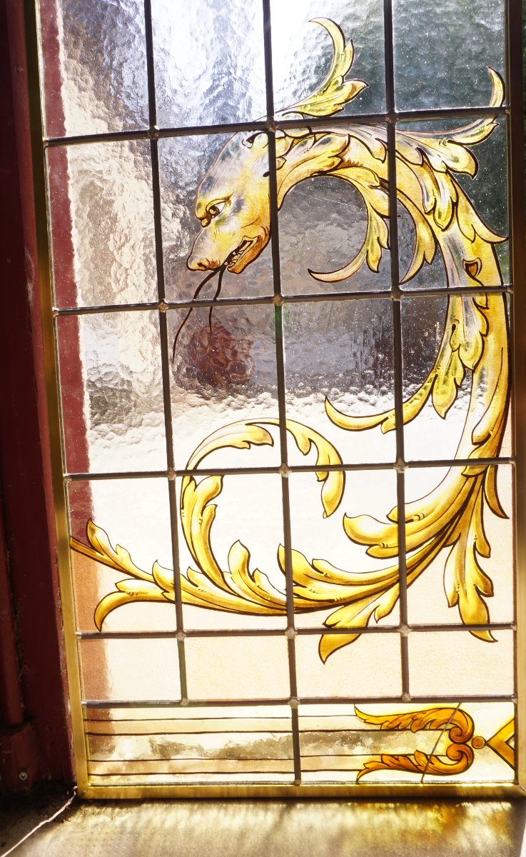Vitrail - Vitraux aux décors de chimères néo-Renaissance-photo-7