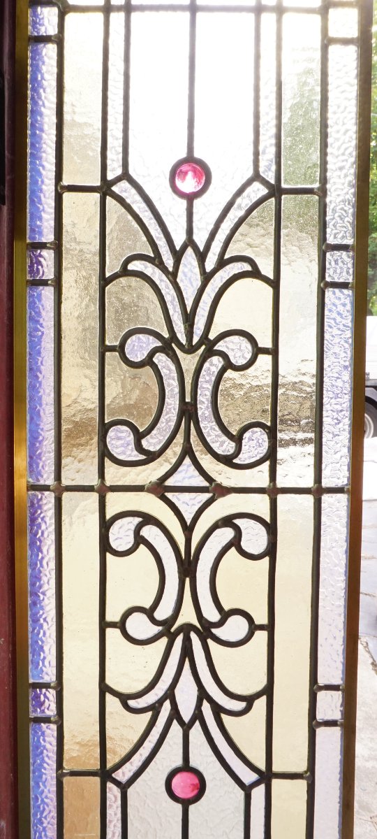 Long Stained-glass Window With An Opalescent Design-photo-1